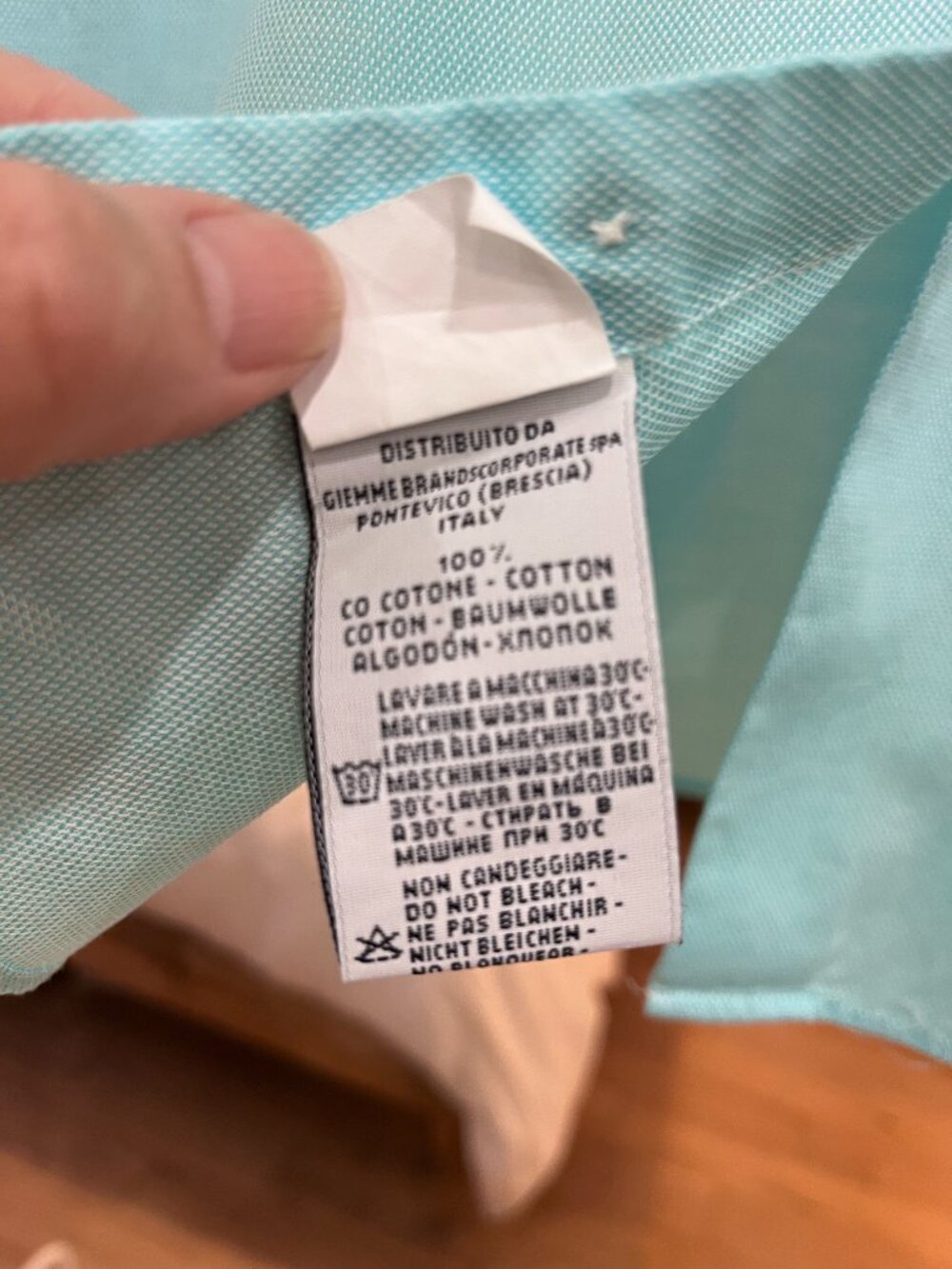 MEN'S LUXURY DRESS SHIRT, AQUA BLUE, MADE IN ITALY, SZ 39cm/15.5" NECK, USM - Picture 4 of 15